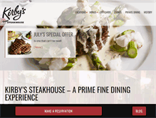 Tablet Screenshot of kirbyssteakhouse.com